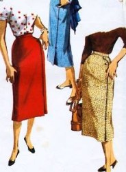 4769 SIMPLICITY 60S SIMPLE SEW SLIM POCKET SKIRT 1 YARD PATTERN 24'' WAIST